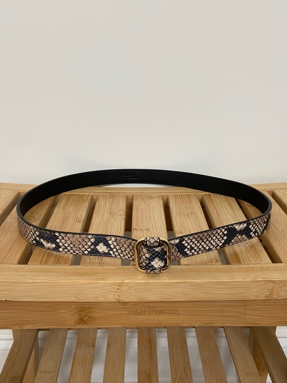 Lauren Ralph Lauren Women’s Snake Print Belt Gold Buckle Size S Small